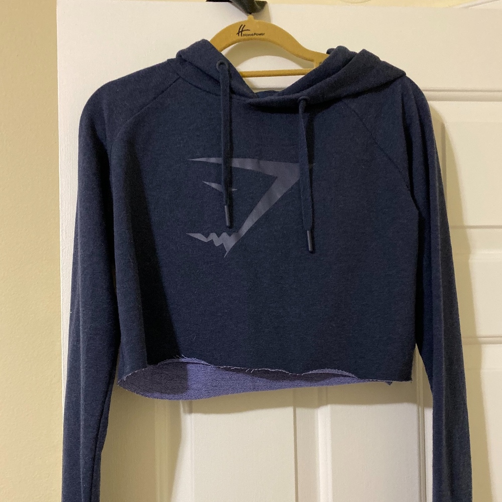 XS Navy Gymshark Crop Top